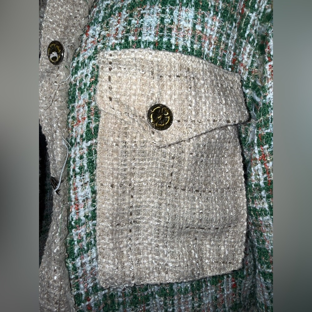 POL Tweed Plaid Jacket | Frayed Trim | Preppy Boutique Style | Size Small - Picture 5 of 12